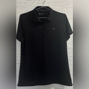 Under Armour Black Polo Shirt Women’s Large Athletic Golf Top